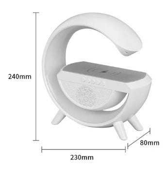 Altavoz Bluetooth G - Cargador inalámbrico + Lámpara LED + Reloj despertador