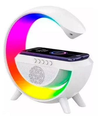 Altavoz Bluetooth G - Cargador inalámbrico + Lámpara LED + Reloj despertador